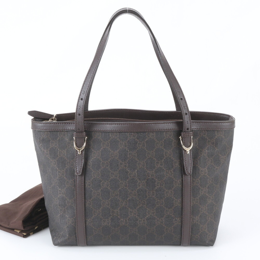 Gucci GG Supreme Nice 336776 Leather Tote Bag Shoulder Brown Women's
